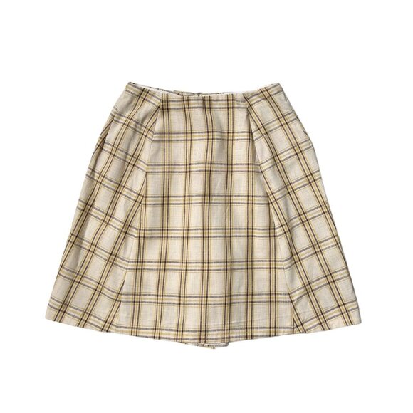 70s Vintage Highwaisted Plaid Skort Skirt Shorts Preppy Kneelength Mr Leonard. - Picture 2 of 8